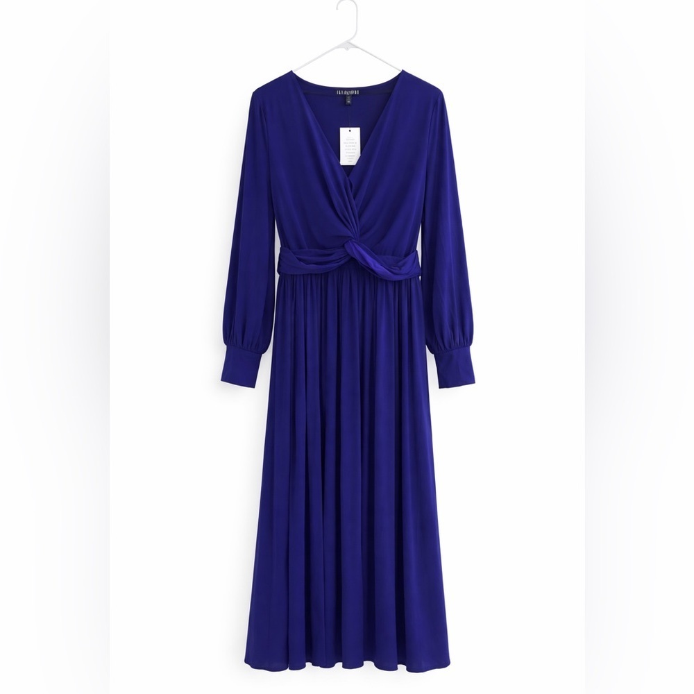 Eloquii Purple Long Sleeve Empire Waist Maxi Dress Size 20 elegant date NWT - Picture 1 of 13